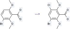 The 3-Bromo-5-chloro-2, 6-dimethoxy-benzoate can be obtained by 3-Bromo-2, 6-dimethoxybenzoic acid.